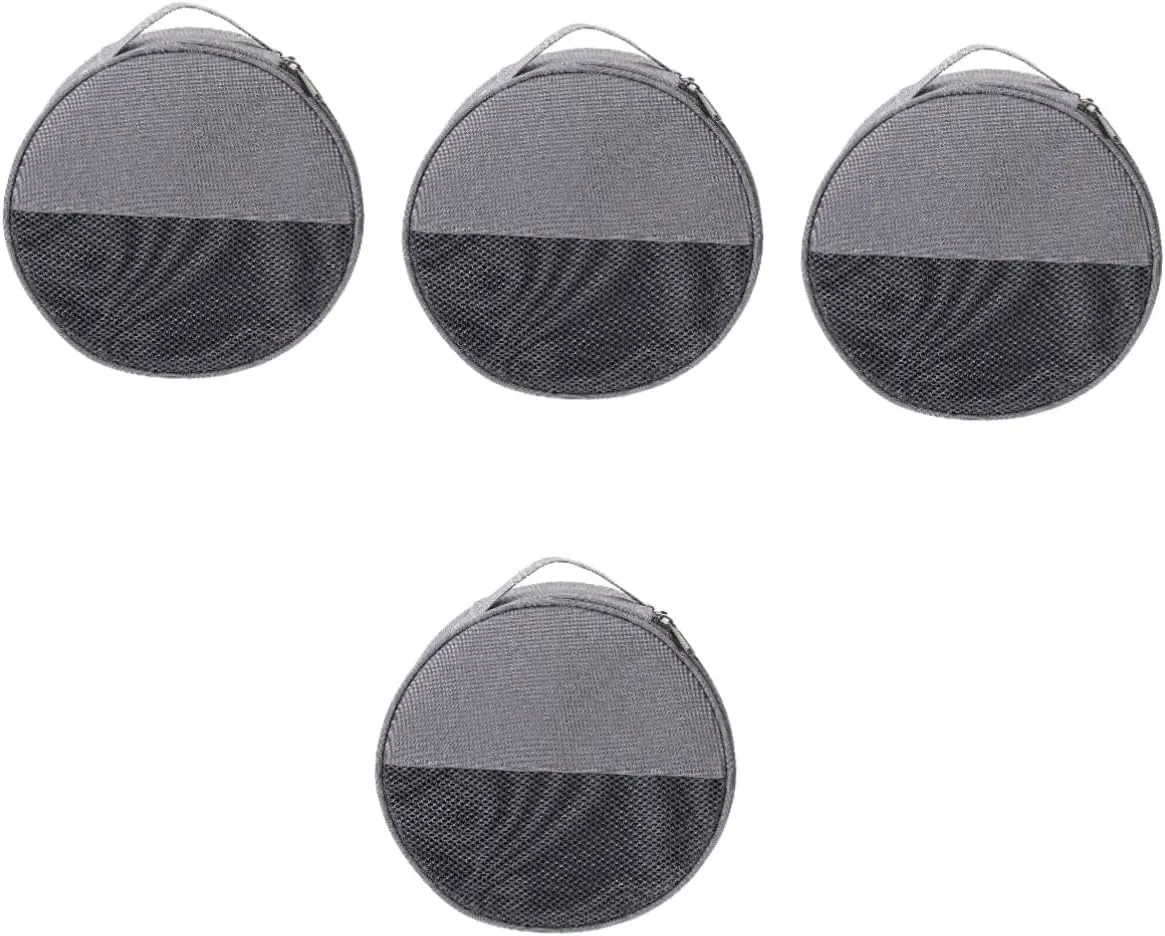 Outdoor Tableware Bag Canvas Bag Round Dish Container Bag for Plate Tableware Pouch Camping Supplies