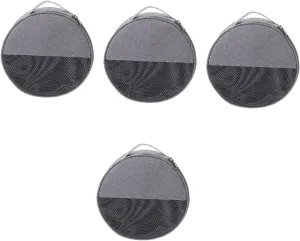 Outdoor Tableware Bag Canvas Bag Round Dish Container Bag for Plate Tableware Pouch Camping Supplies