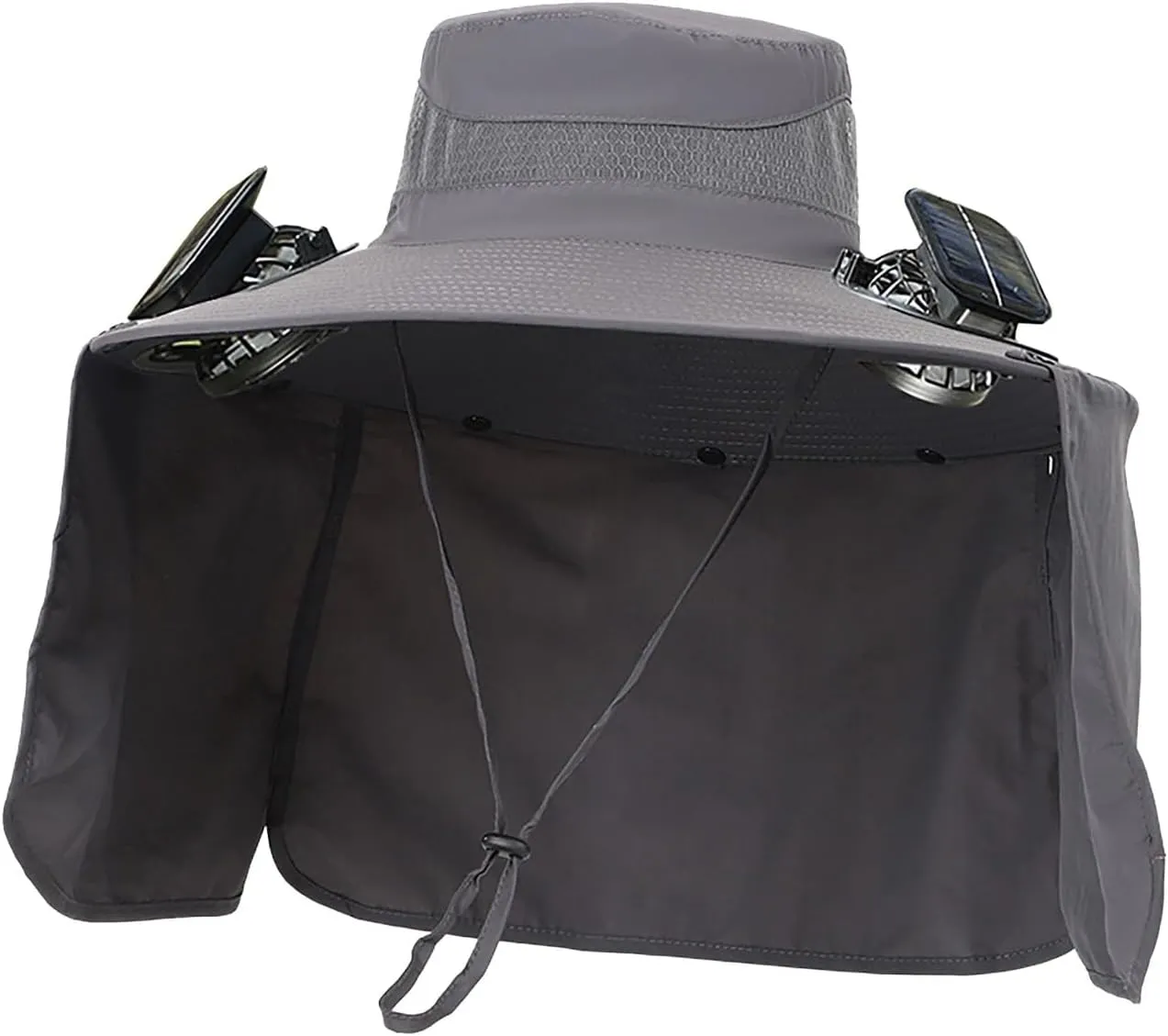 Outdoor Wide Brim Sun Hat with 2 Solar Fan - 2025 Sun Bucket Hat for Men Women, UPF 50 Bucket Fishing Beach Hat Fan Built in