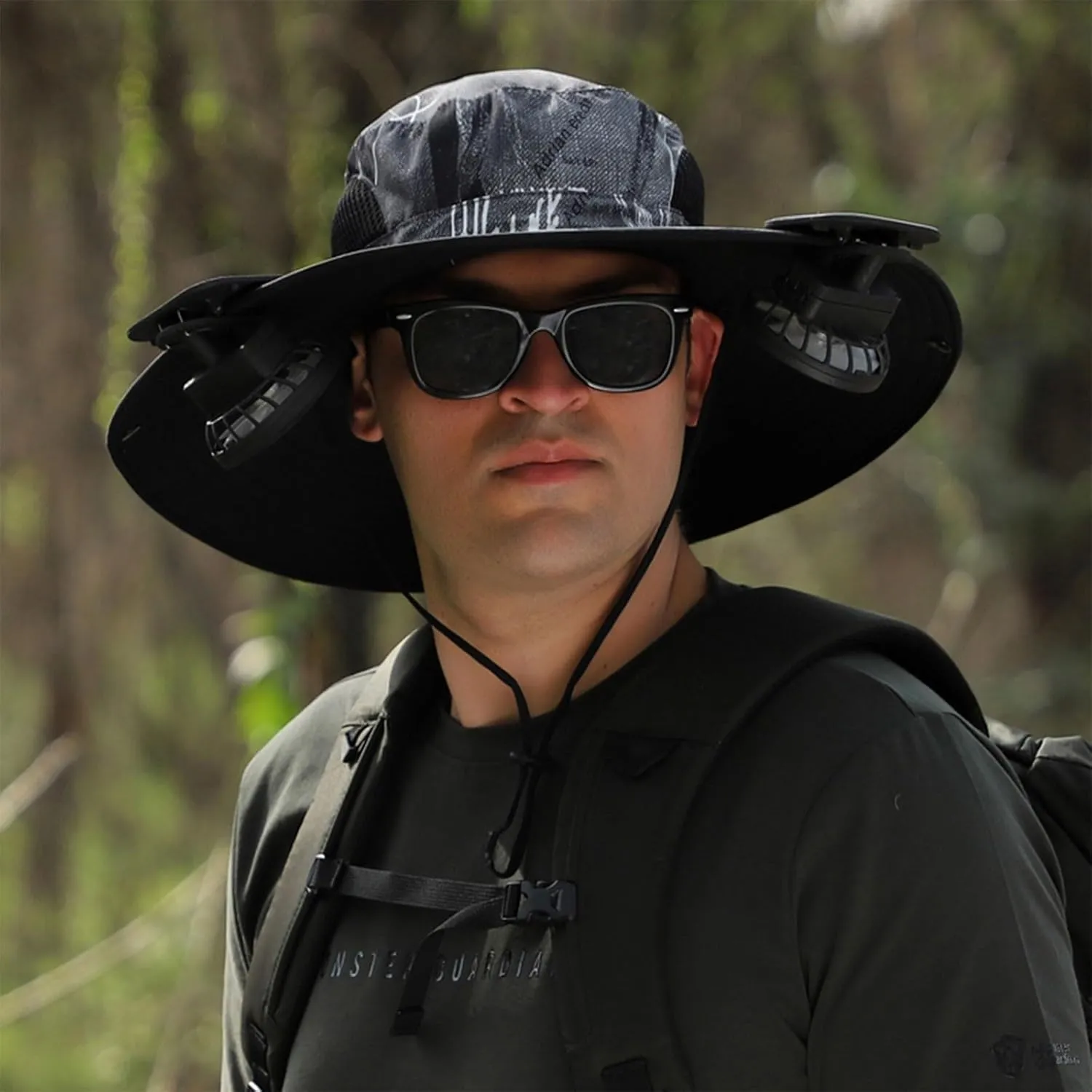 Outdoor Wide Brim Sun Hat with 2 Solar Fan, Colitt - Fishing Hat with Built in Fan Sun Bucket Hats for Men&Women
