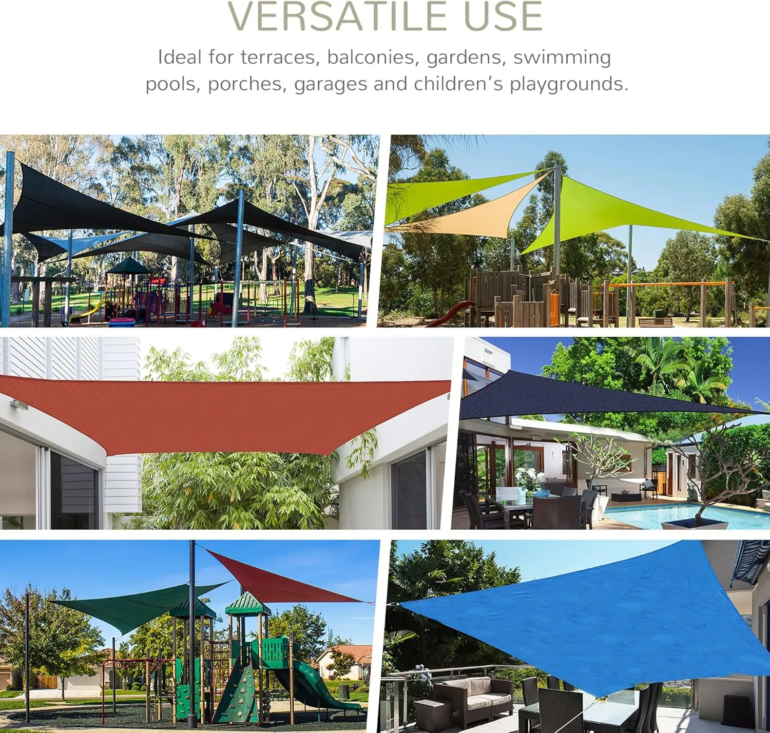 Outsunny 24' x 24' Sun Shade Sail Canopy Outdoor Shade Sail Cloth for Patio Deck Yard with D-Rings and Rope Included, Sand