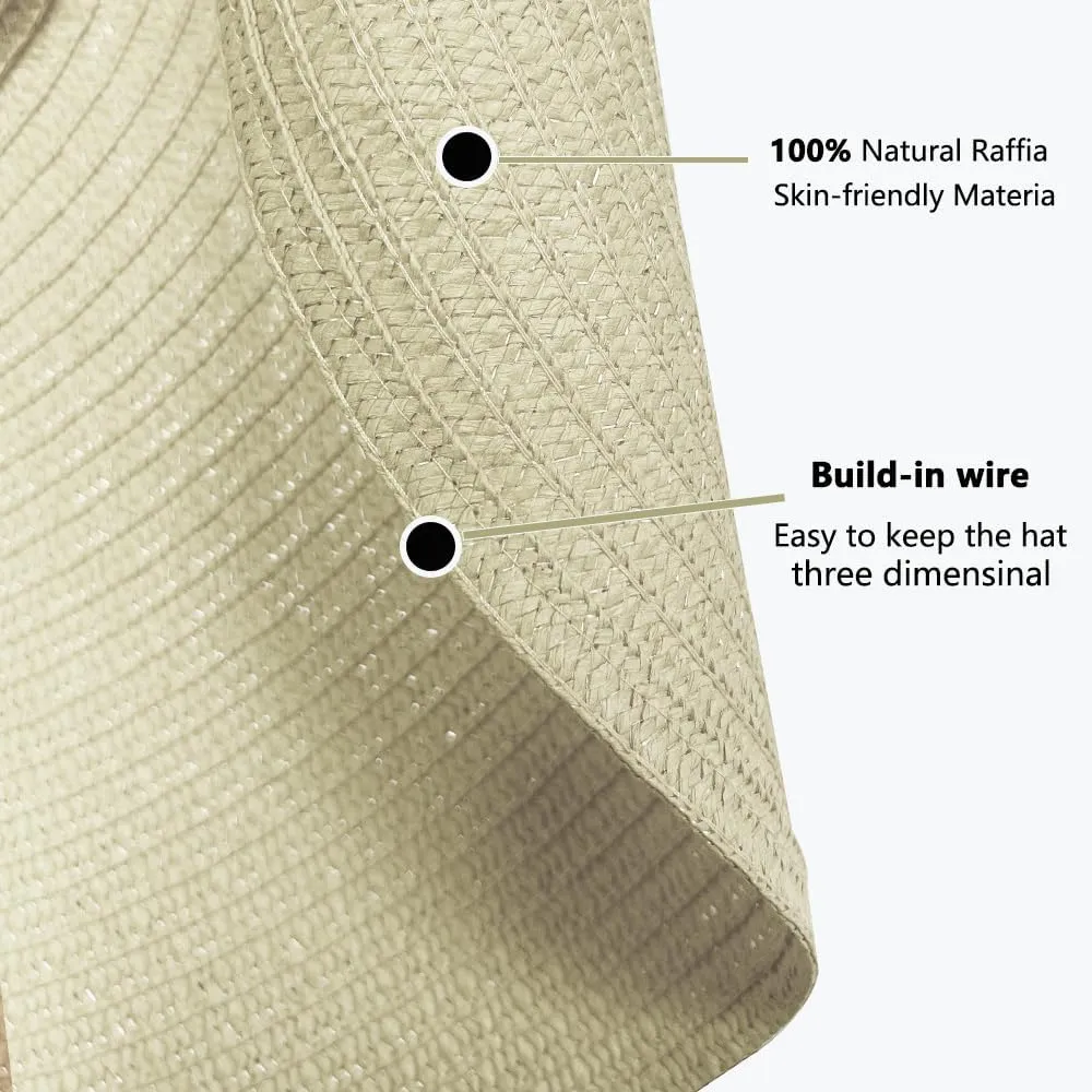 Oversized Beach Straw Hats for Women Extra Large Wide Brim Beach Hat Foldable Roll up Floppy Sun Hat