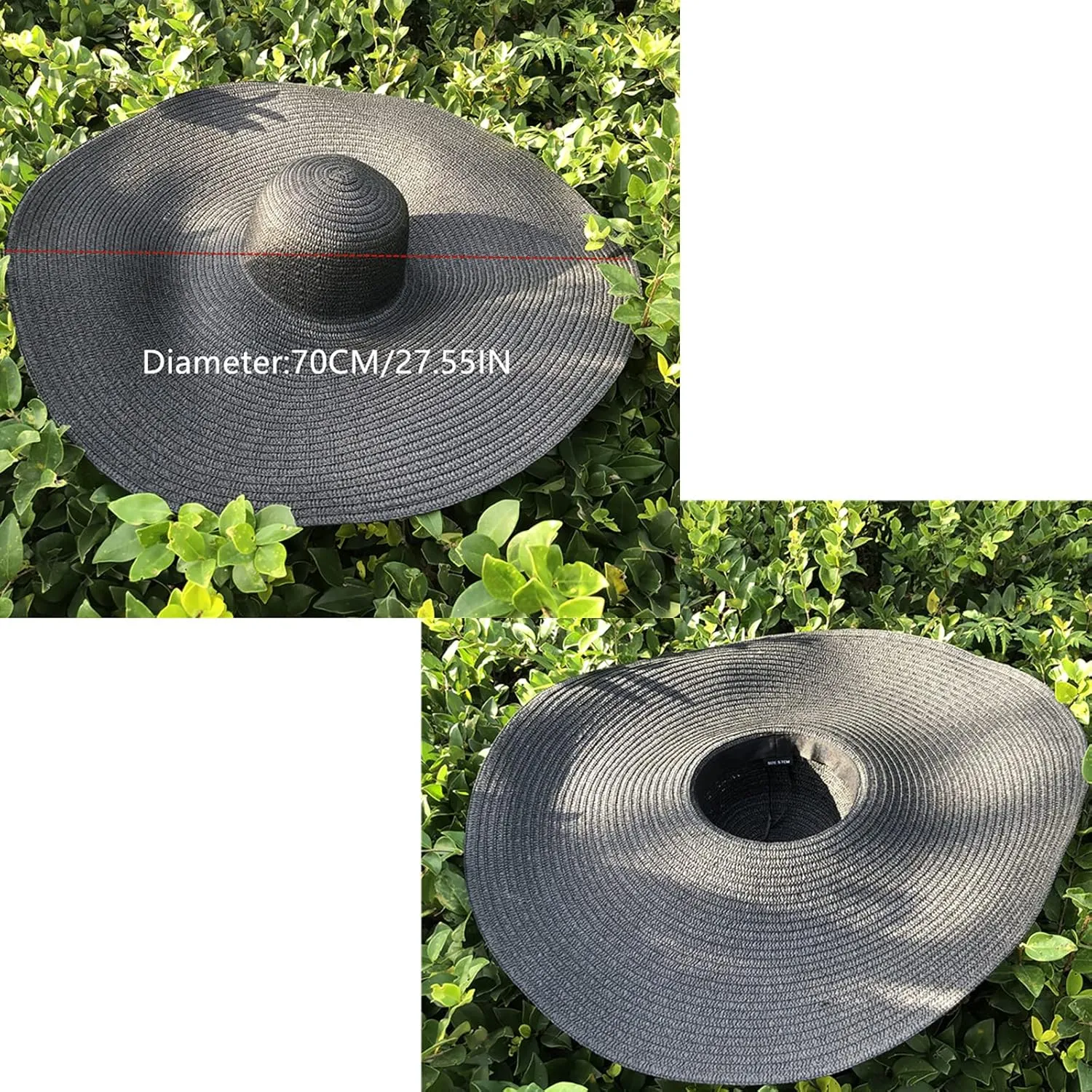 Oversized Beach Straw Hats for Women Floppy, Extra Large Sun Visor Hat Wide Brim Summer Roll Up Big Beach Hat Women Foldable