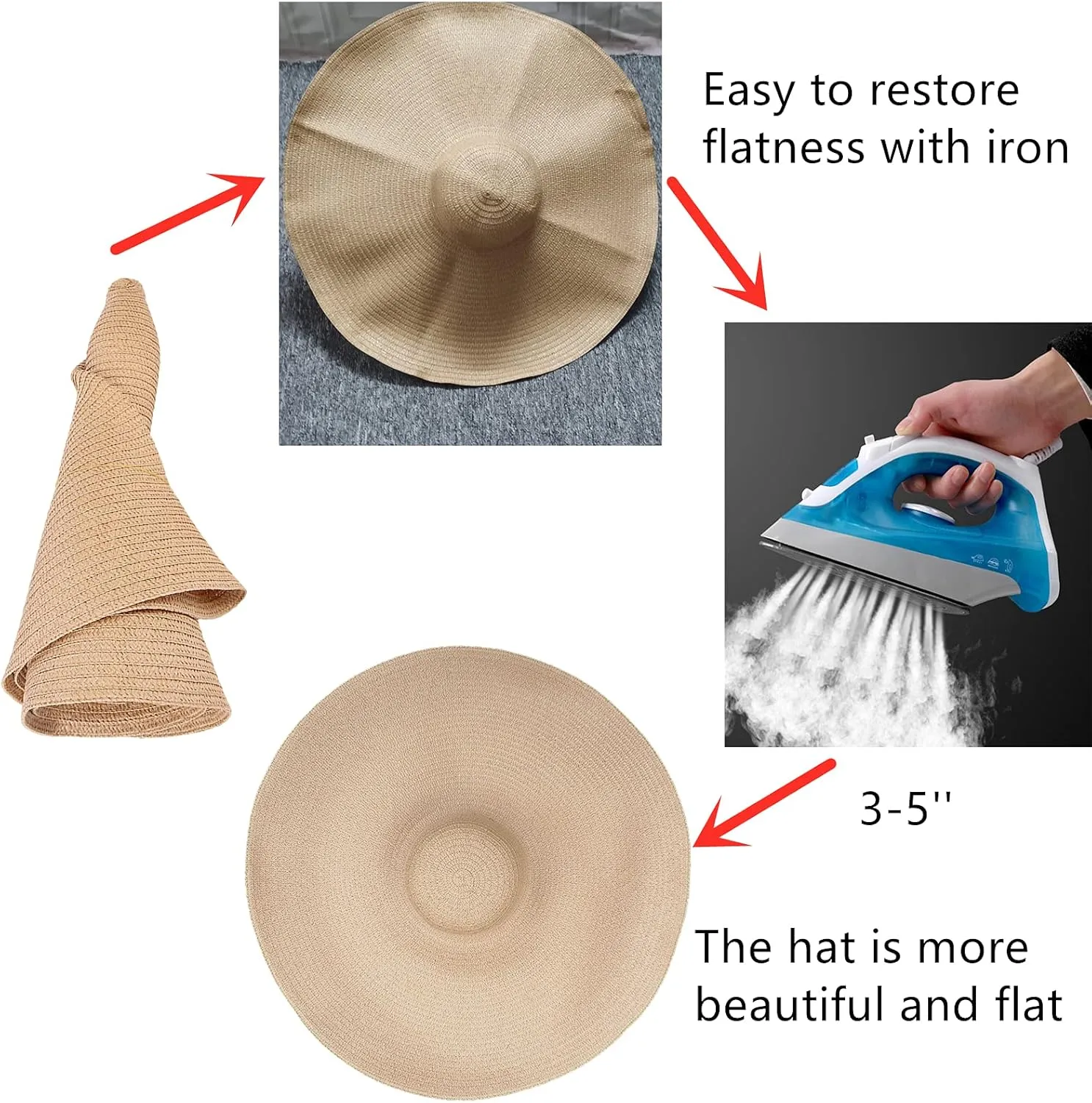 Oversized Beach Straw Hats for Women Floppy, Extra Large Sun Visor Hat Wide Brim Summer Roll Up Big Beach Hat Women Foldable