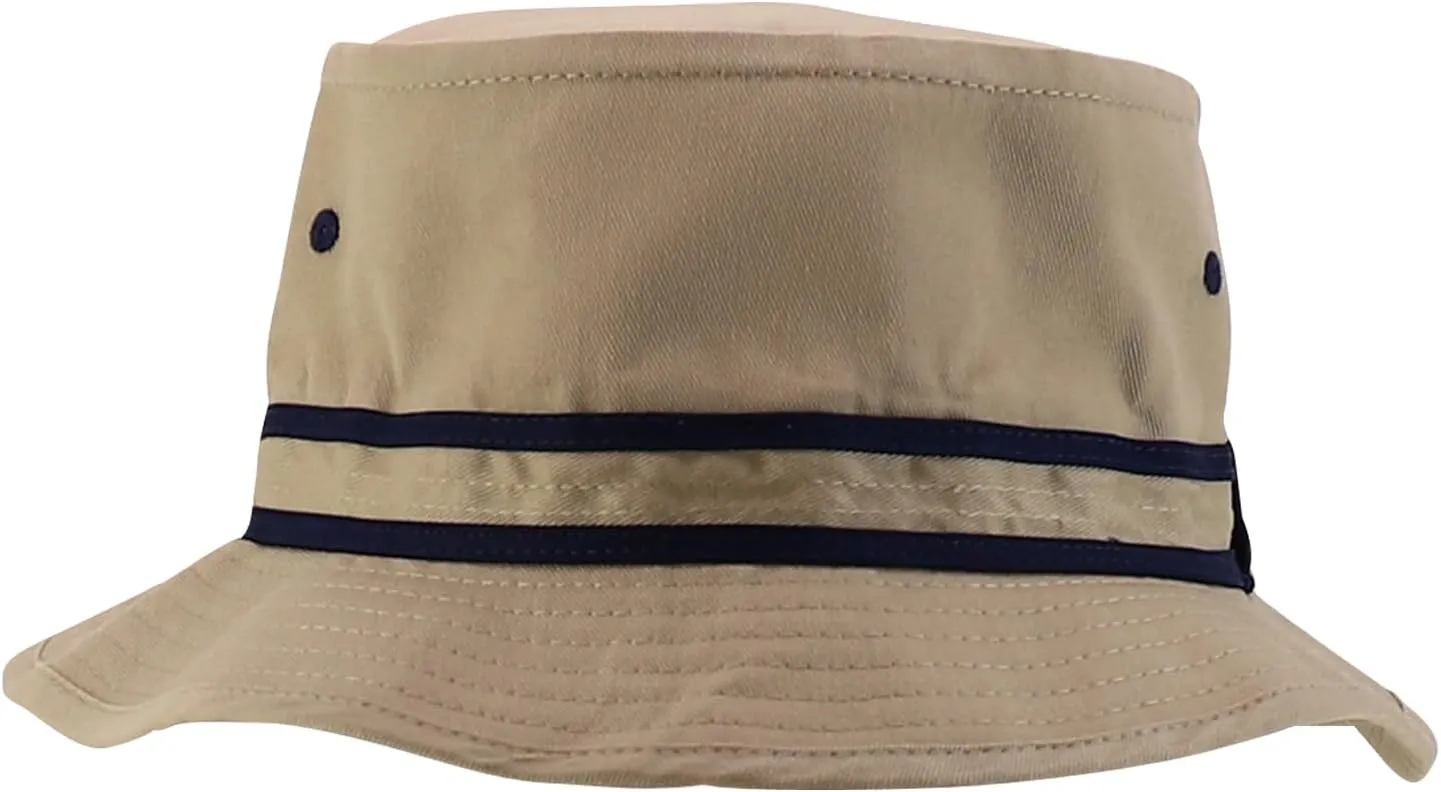 Oversized XXL Roll Up Bucket Hat with Stripe Band
