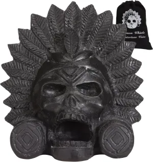 “OW” Aztec Death Whistle - Produces Loud Human-like Screams at high Decibels, 126  Decibels Loud,Self Defense Whistle, Great Gift Idea (Black)