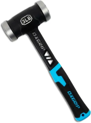 OX Pro Ultrastrike 3lb Sledge Hammer with Vibration Dampening Bridged Neck and Ergonomic Non-Slip Grip - Ultimate Durability with One Piece Steel Club Hammer OX-P086803 Ox Heavy Duty Sledge Hammer