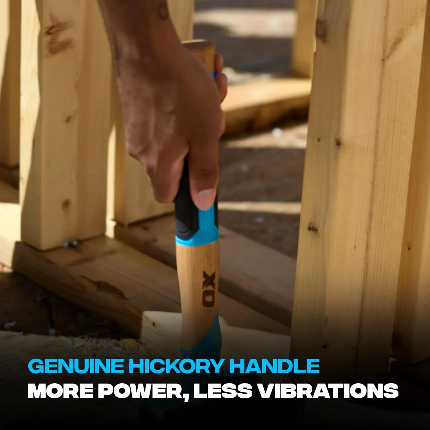 OX Tools 3lb Club Hammer Straight Hickory Handle with TPR Grip Mini Sledge Hammer Heavy Duty Handle Demolition Hammer Real Steel Hammer Head OX-P089403