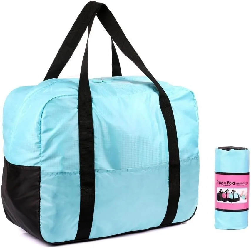 Pack n Fold Foldable Travel Duffel Bag (Blue)