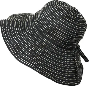Packable Ribbon Crusher Sun Shade Beach Hat, Adjustable Wide Shapeable Brim, SPF UPF 50 UV Protection
