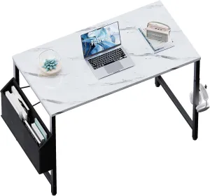 Pamray 32 Inch Computer Desk for Small Spaces with Storage Bag, Home Office Work Desk with Headphone Hook, Small Study Writing Table