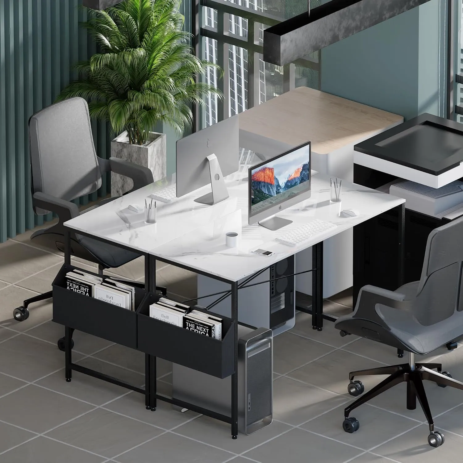 Pamray 32 Inch Computer Desk for Small Spaces with Storage Bag, Home Office Work Desk with Headphone Hook, Small Study Writing Table