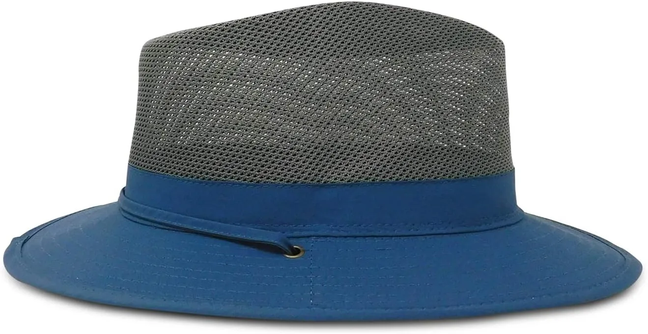 Panama Jack Nylon Mesh Safari Hat - Lightweight, UPF (SPF) 50  Sun Protection, 2 1/2" Big Brim, Chin Strap