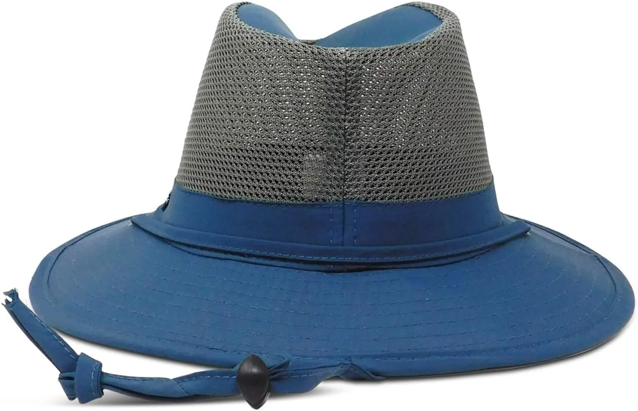 Panama Jack Nylon Mesh Safari Hat - Lightweight, UPF (SPF) 50  Sun Protection, 2 1/2" Big Brim, Chin Strap