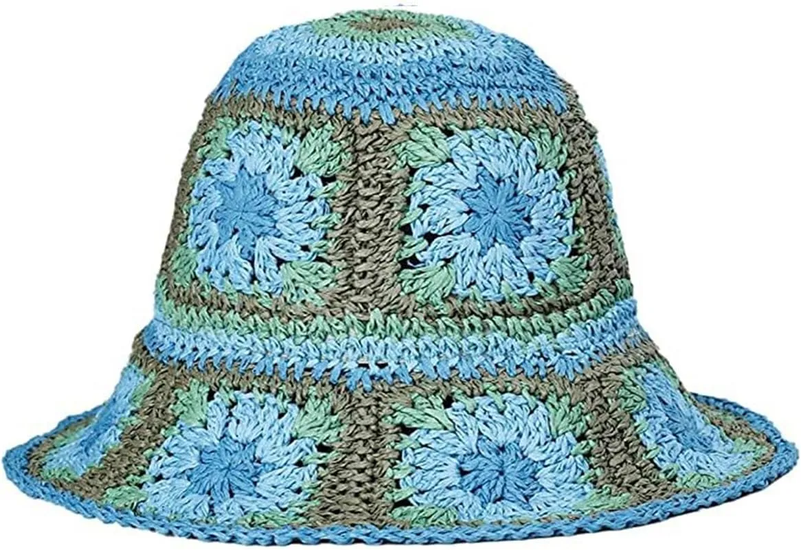 Papyrus Wide Brim Sun Hat with Bohemian Style for Women Foldable Beach Fishing Hat UV Protection Lightweight Straw Hat