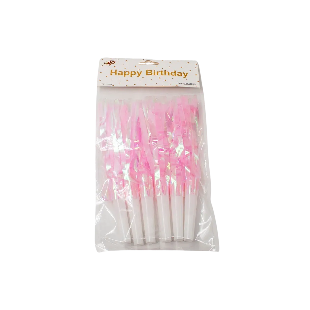 PARTY WHISTLE PINK - 6PCS