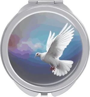 Peace Dove Makeup Mirror Mini Foldable Cosmetic Mirror Ultra Thin Lightweight Vanity Mirrors Compact Portable for Travel, Makeup, Bathroom