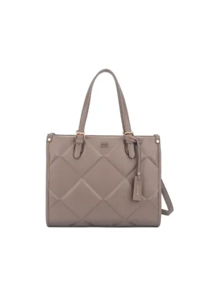 Pearl Debossed Handle Bag - Taupe