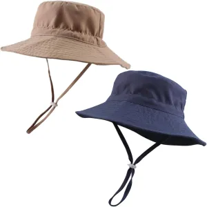 Peecabe Summer Baby Sun Hat for Boys Girls UPF 50  Wide Brim Toddle Bucket Hat Adjustable Baby Beach Cap 0-8 Years