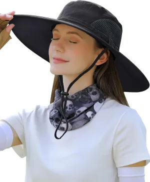 Peicees Fishing Hat, UPF 50  Wide Brim Sun Hat for Women Safari Hats Hiking Hats Sun Hats with UV Protection