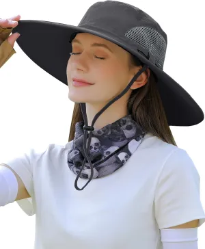 Peicees Fishing Hat, UPF 50  Wide Brim Sun Hat for Women Safari Hats Hiking Hats Sun Hats with UV Protection