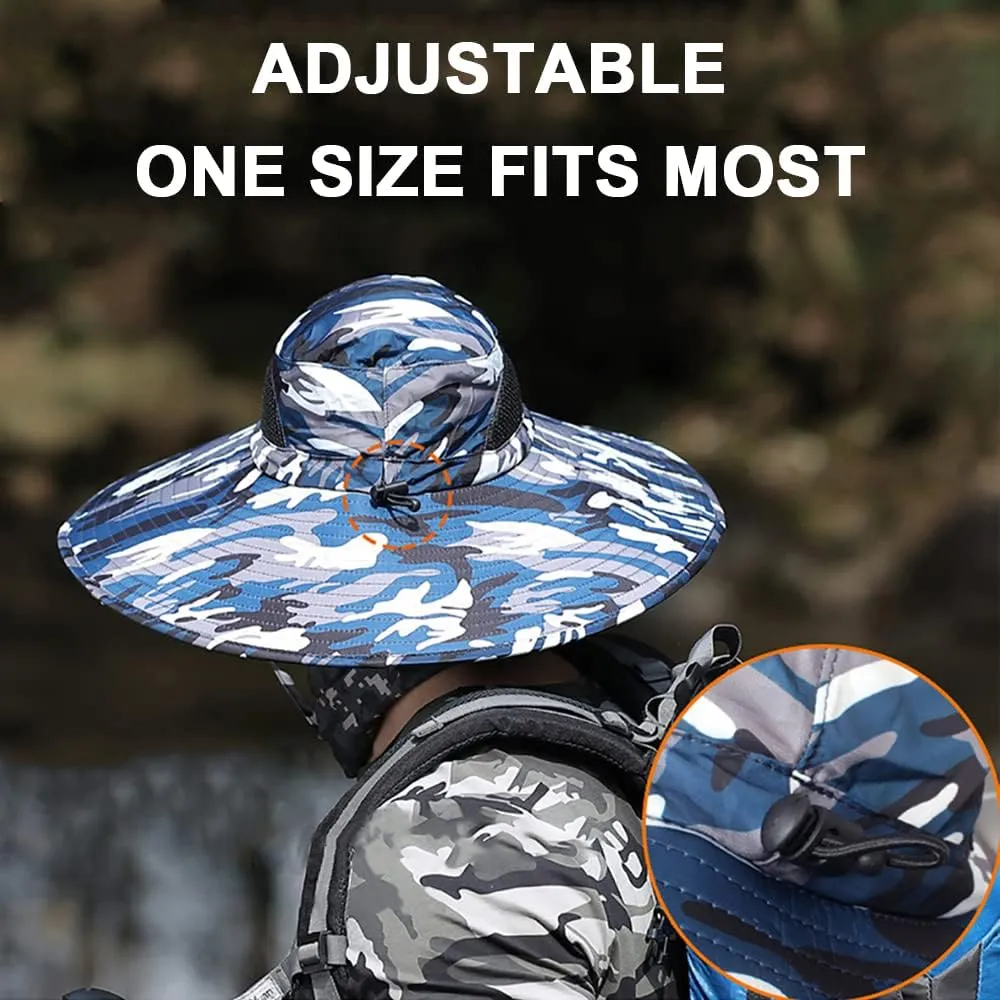 Peicees Super Wide Brim Sun Hat UPF 50  UV Waterproof Fishing Hat for Men Women