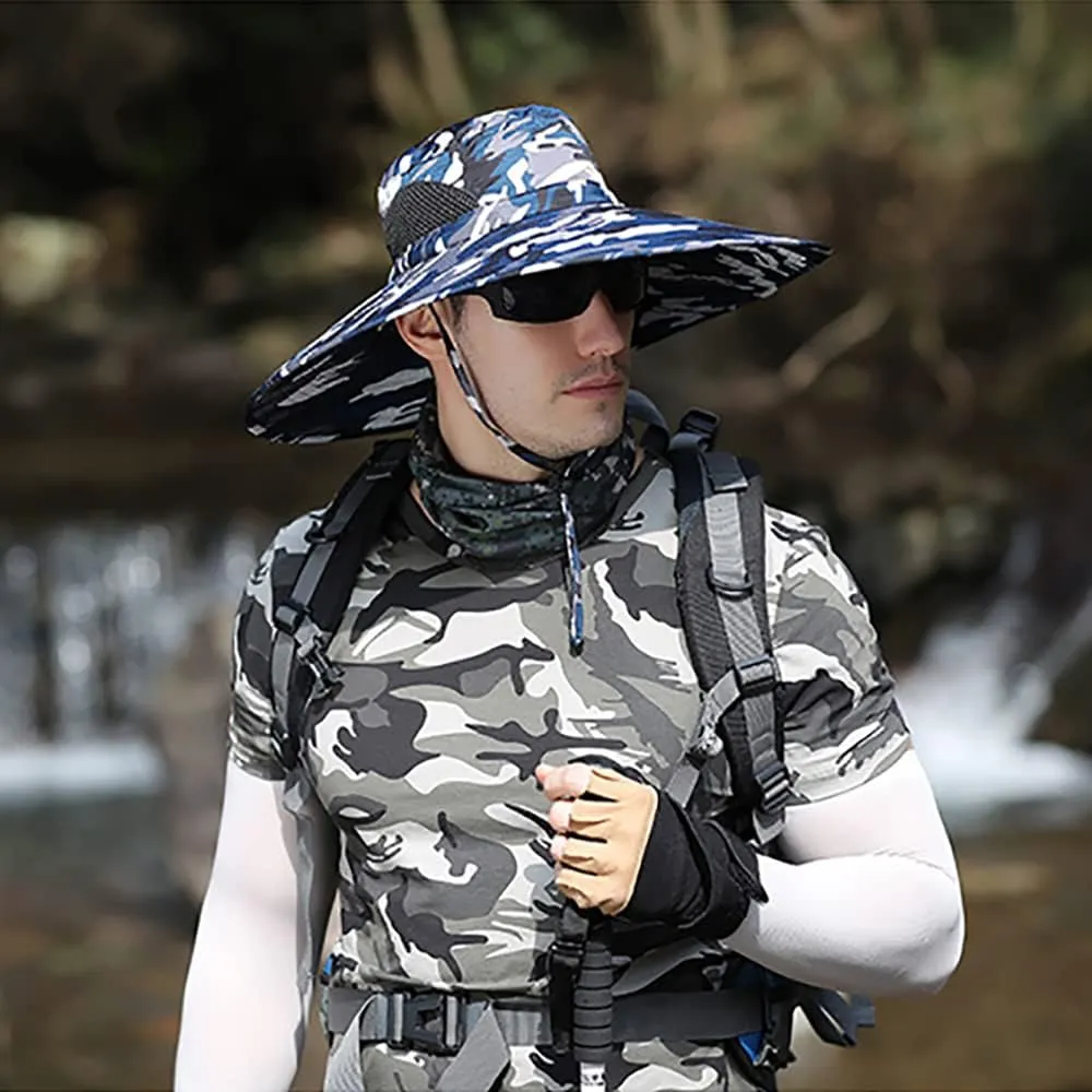 Peicees Super Wide Brim Sun Hat UPF 50  UV Waterproof Fishing Hat for Men Women