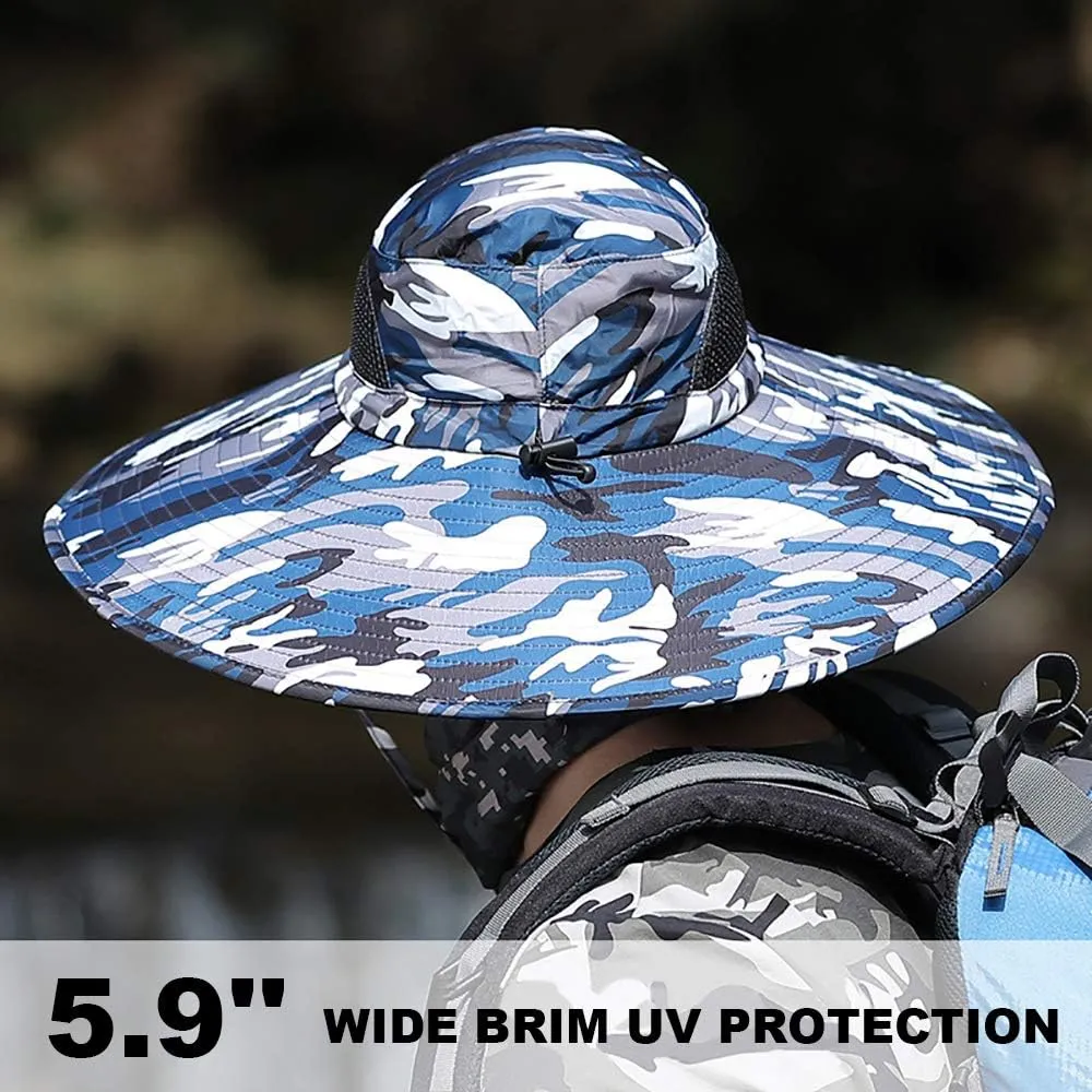 Peicees Super Wide Brim Sun Hat UPF 50  UV Waterproof Fishing Hat for Men Women
