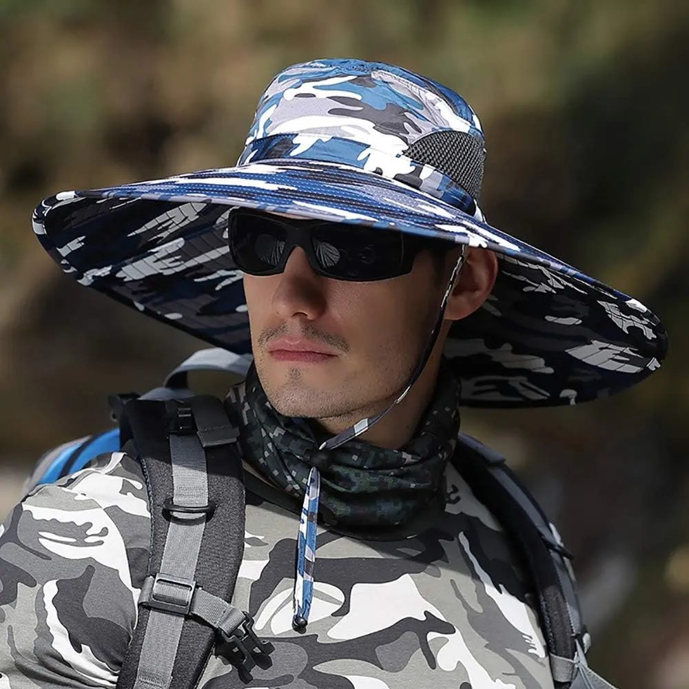 Peicees Super Wide Brim Sun Hat UPF 50  UV Waterproof Fishing Hat for Men Women