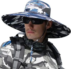 Peicees Super Wide Brim Sun Hat UPF 50  UV Waterproof Fishing Hat for Men Women