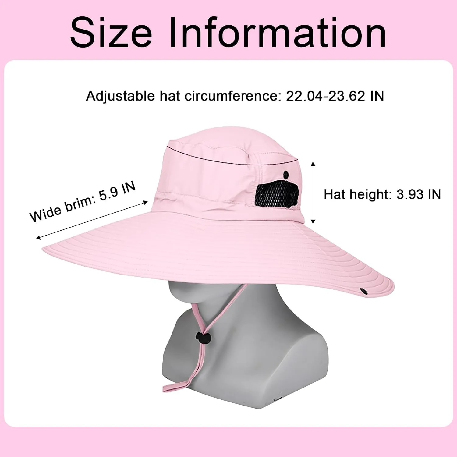 Peicees Women Wide Brim Sun Hat UPF50  Waterproof Bucket Hat for Fishing Hiking Camping