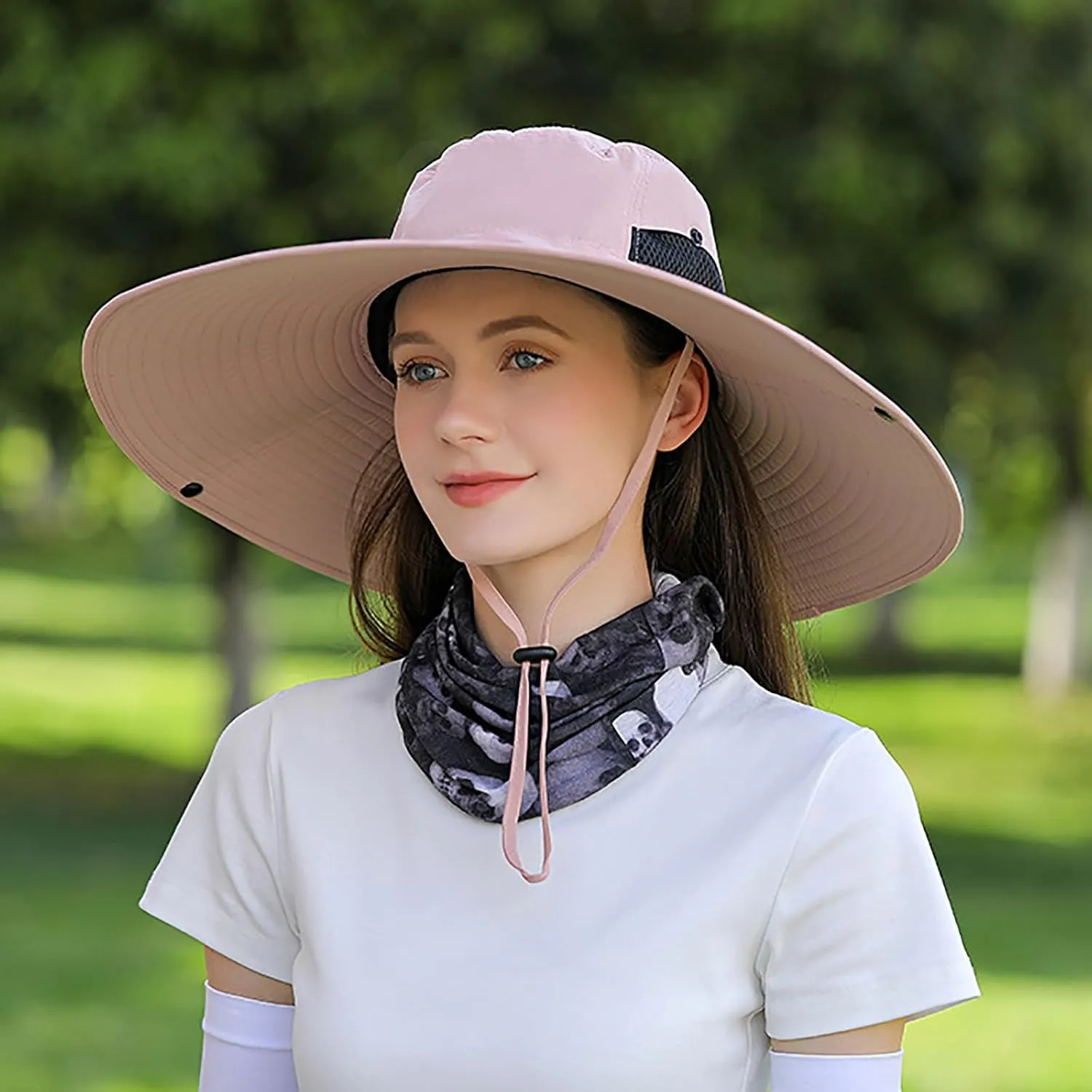 Peicees Women Wide Brim Sun Hat UPF50  Waterproof Bucket Hat for Fishing Hiking Camping