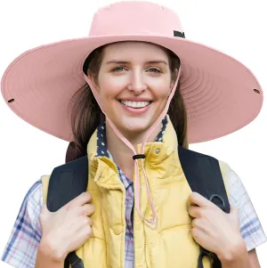 Peicees Women Wide Brim Sun Hat UPF50  Waterproof Bucket Hat for Fishing Hiking Camping