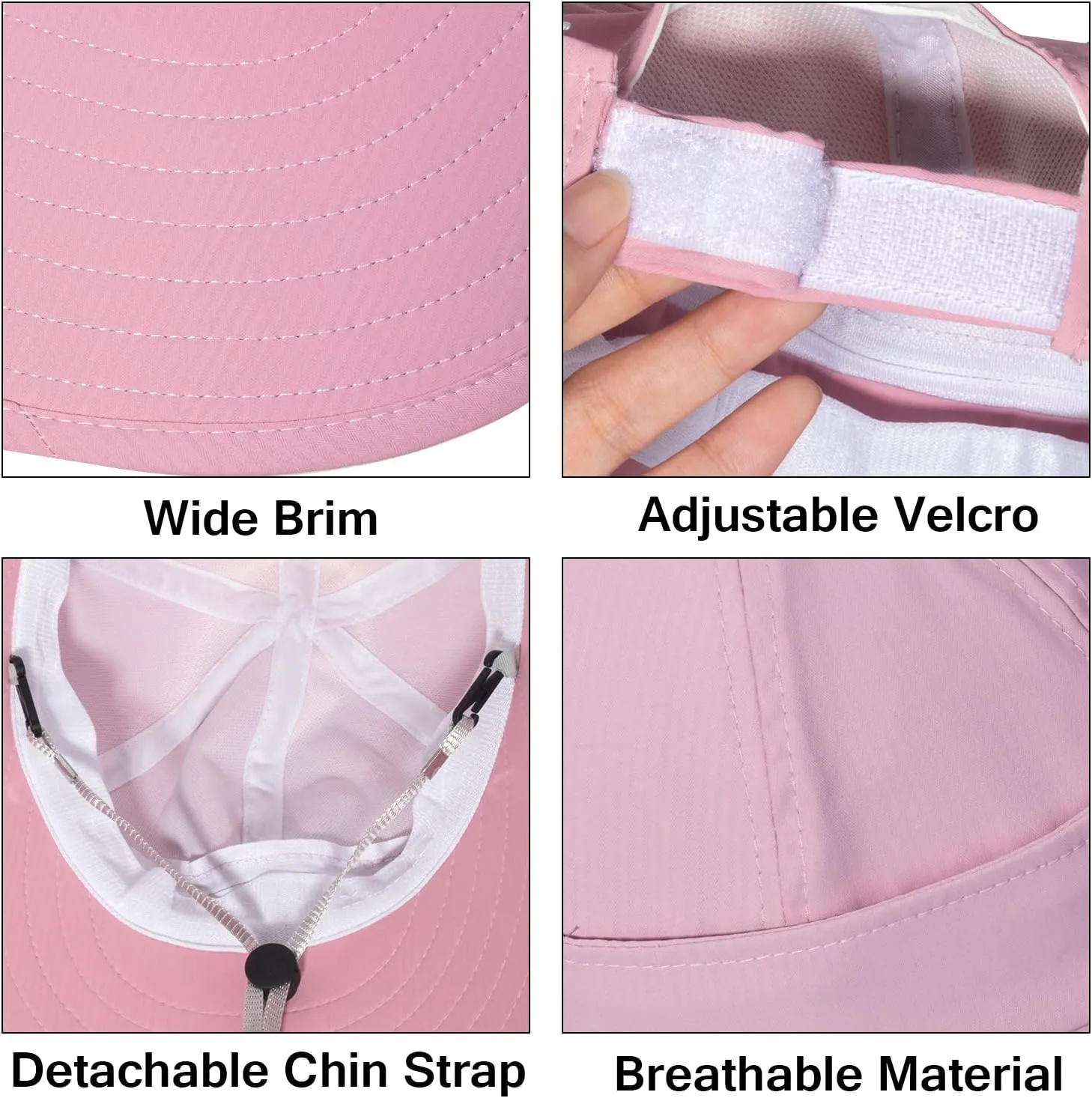 Peicees Zip-Off Wide Brim Visor Hat for Women Packable Sun Hat for Golf Hiking Gardening UV Protection Summer Beach Hat