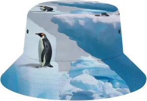 Penguins On The Iceberg Sun Hat for Men Women Bucket Hats Boonie Hat Foldable Fisherman Hats for Hiking Beach Fishing Summer Travel