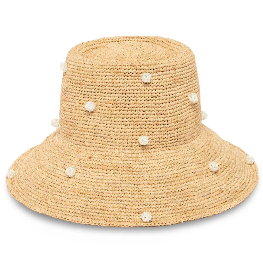 Perla Crochet Raffia Bell Bucket