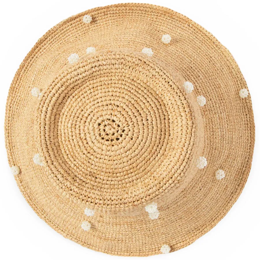 Perla Crochet Raffia Bell Bucket