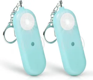 Personal Safety Alarm for Women - 2 Pack 130dB Self Defense Keychains Siren Whistle & LED Strobe Light - Emergency Security Safe Protection Devices for Kids Elderly