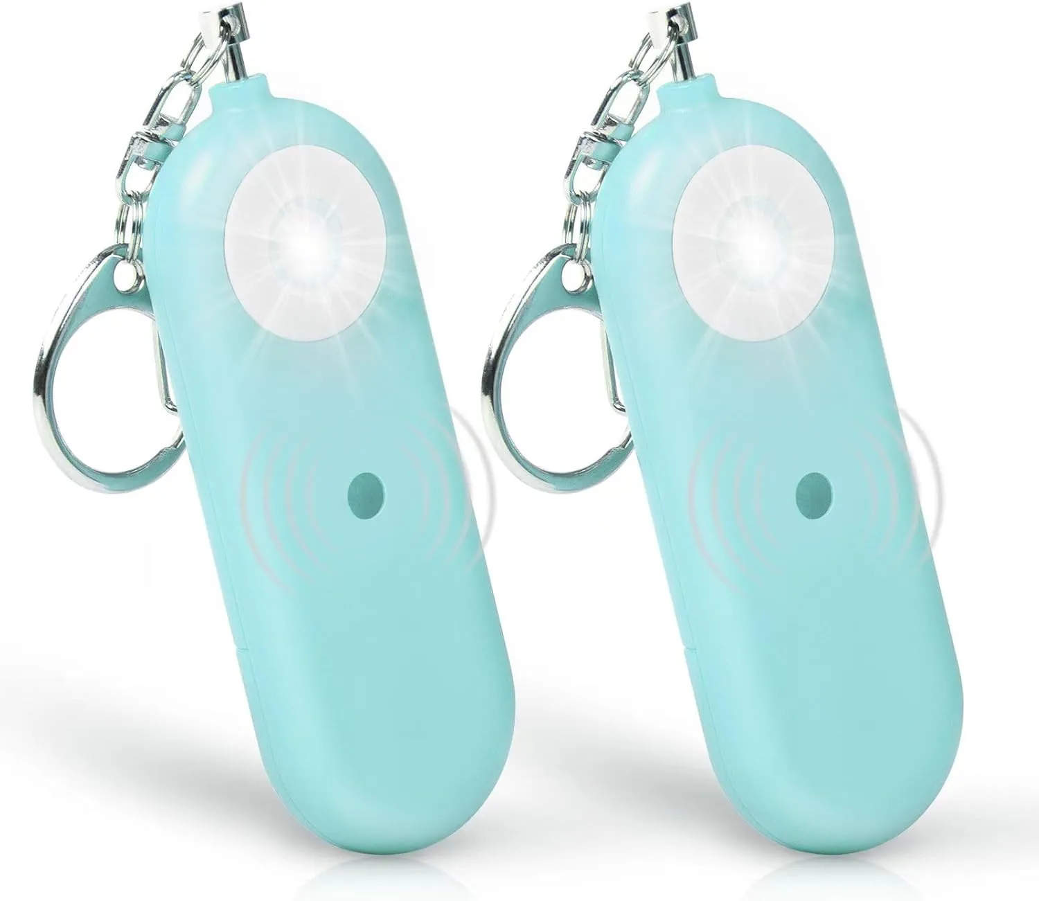 Personal Safety Alarm for Women - 2 Pack 130dB Self Defense Keychains Siren Whistle & LED Strobe Light - Emergency Security Safe Protection Devices for Kids Elderly
