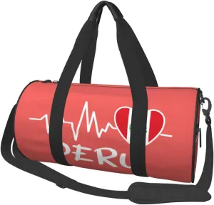 Peru Heartbeat Duffel Bag Gym Bag Travel Sports Tote Large Foldable Beach Swim Yoga8