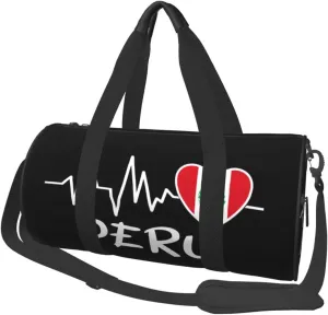 Peru Heartbeat Duffel Bag Gym Bag Travel Sports Tote Large Foldable Beach Swim Yoga9