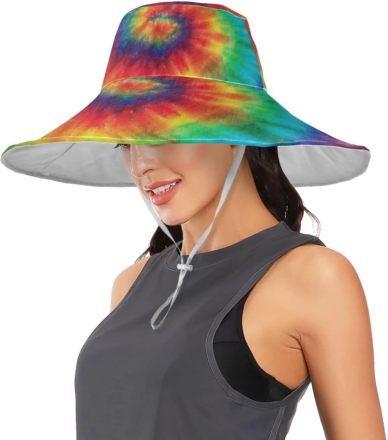 Pfrewn Women's Summer Wide Brim Sun Hats Waterproof Foldable Sun UV Protection Hat Gardening Hat for Garden
