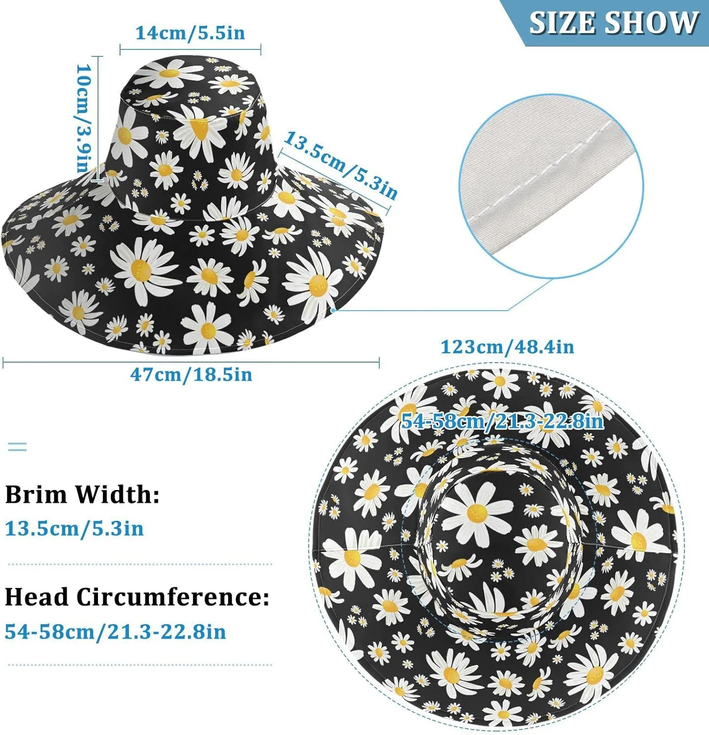 Pfrewn Women's Summer Wide Brim Sun Hats Waterproof Foldable Sun UV Protection Hat Gardening Hat for Garden