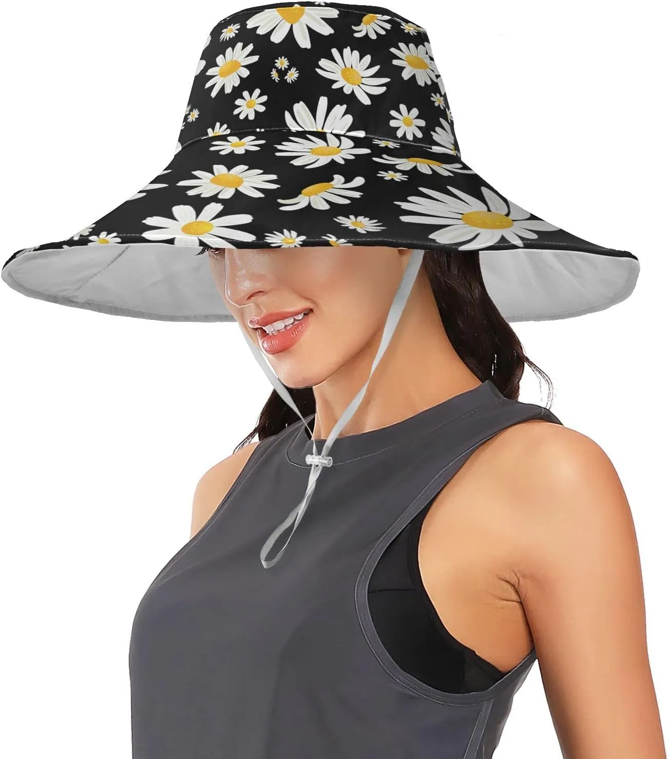 Pfrewn Women's Summer Wide Brim Sun Hats Waterproof Foldable Sun UV Protection Hat Gardening Hat for Garden