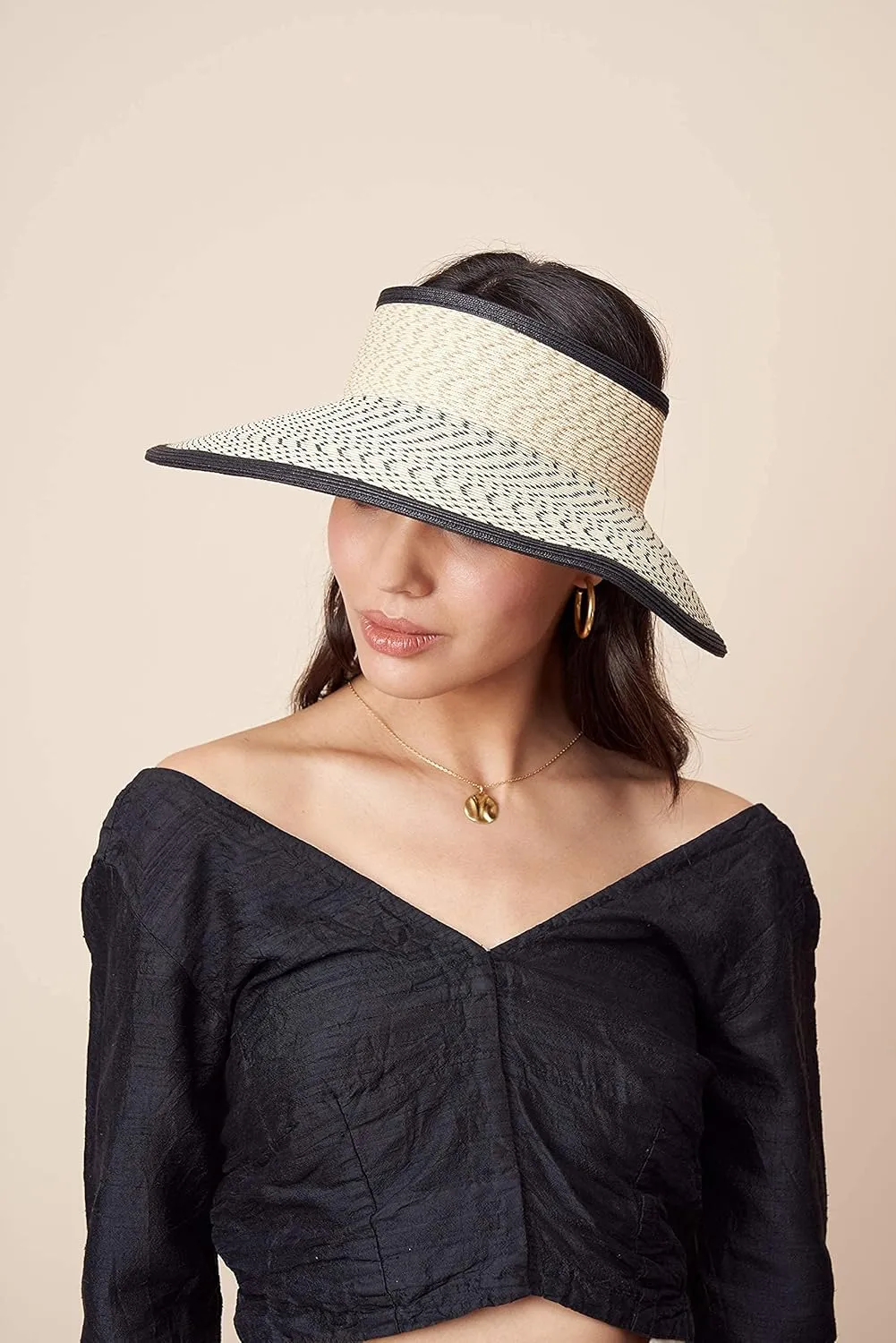 Pineapple&Star Vienna Visor Women’s Summer Sun Straw Packable UPF 50  Beach Hat