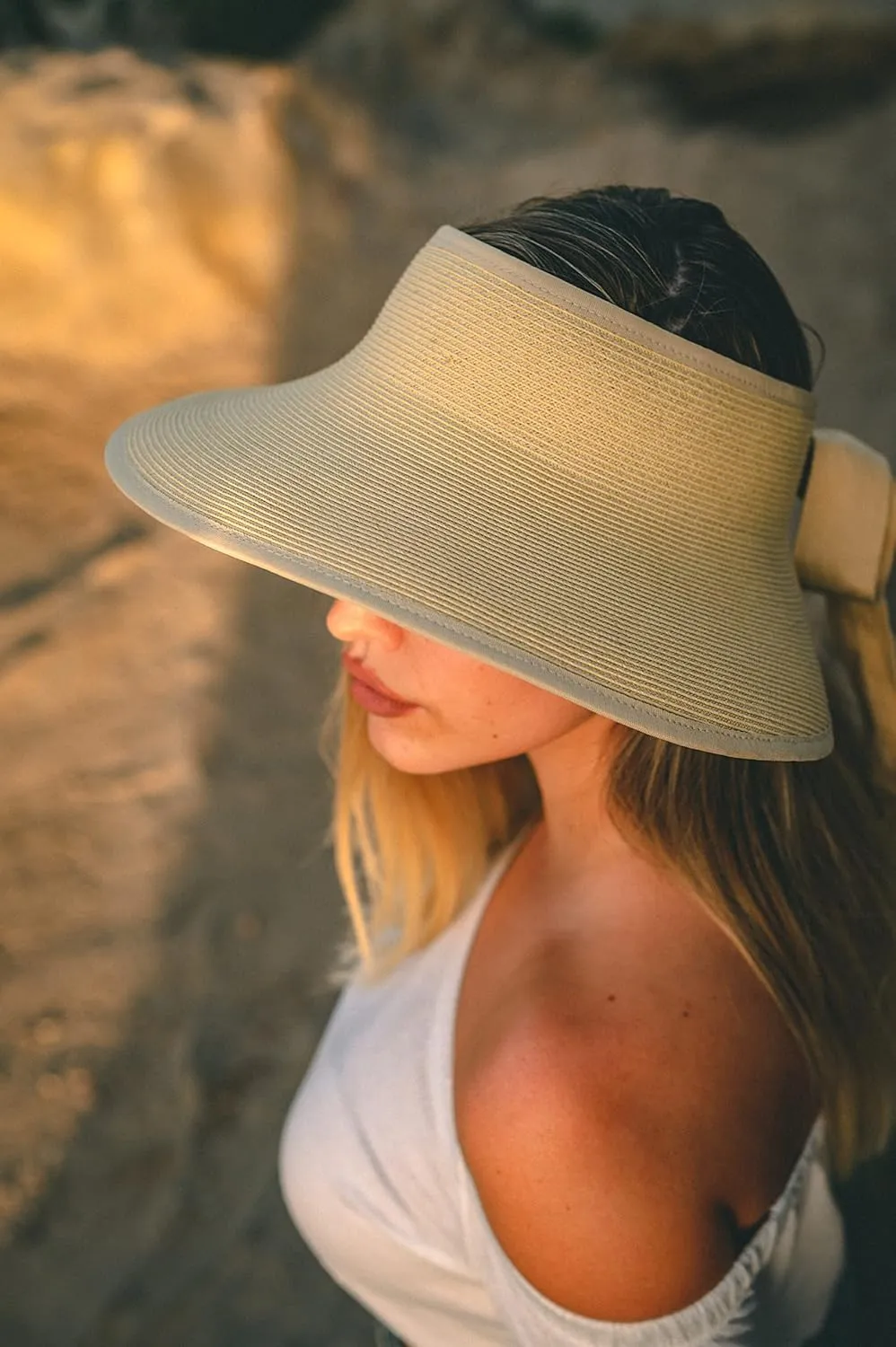 Pineapple&Star Vienna Visor Women’s Summer Sun Straw Packable UPF 50  Beach Hat