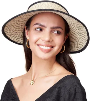 Pineapple&Star Vienna Visor Women’s Summer Sun Straw Packable UPF 50  Beach Hat