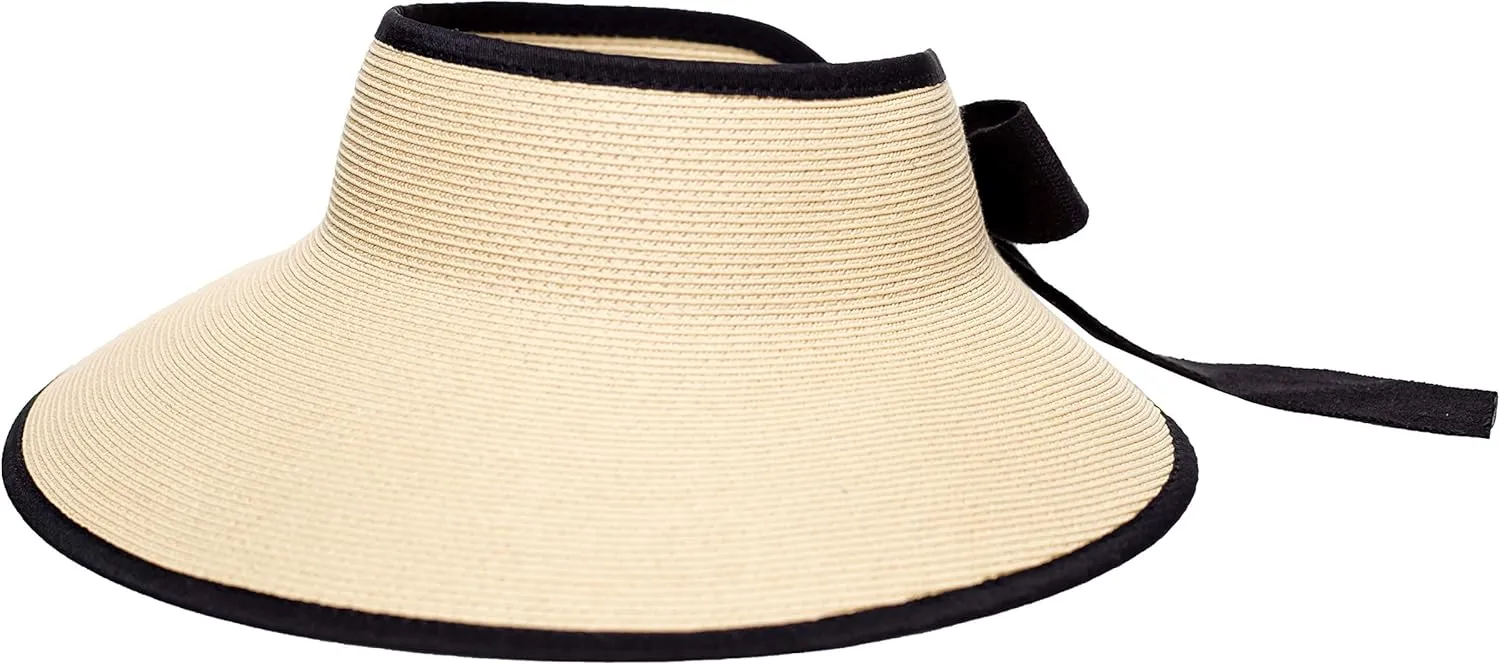 Pineapple&Star Vienna Visor Women’s Summer Sun Straw Packable UPF 50  Beach Hat