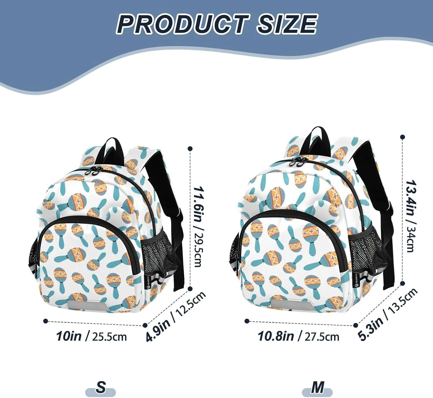 Plaaee Mexican Maracas Instrument Toddler Backpack Harness Leash Kids Back Pack Harnesses Leashes Tether for Boys Girls Outdoor Travel S