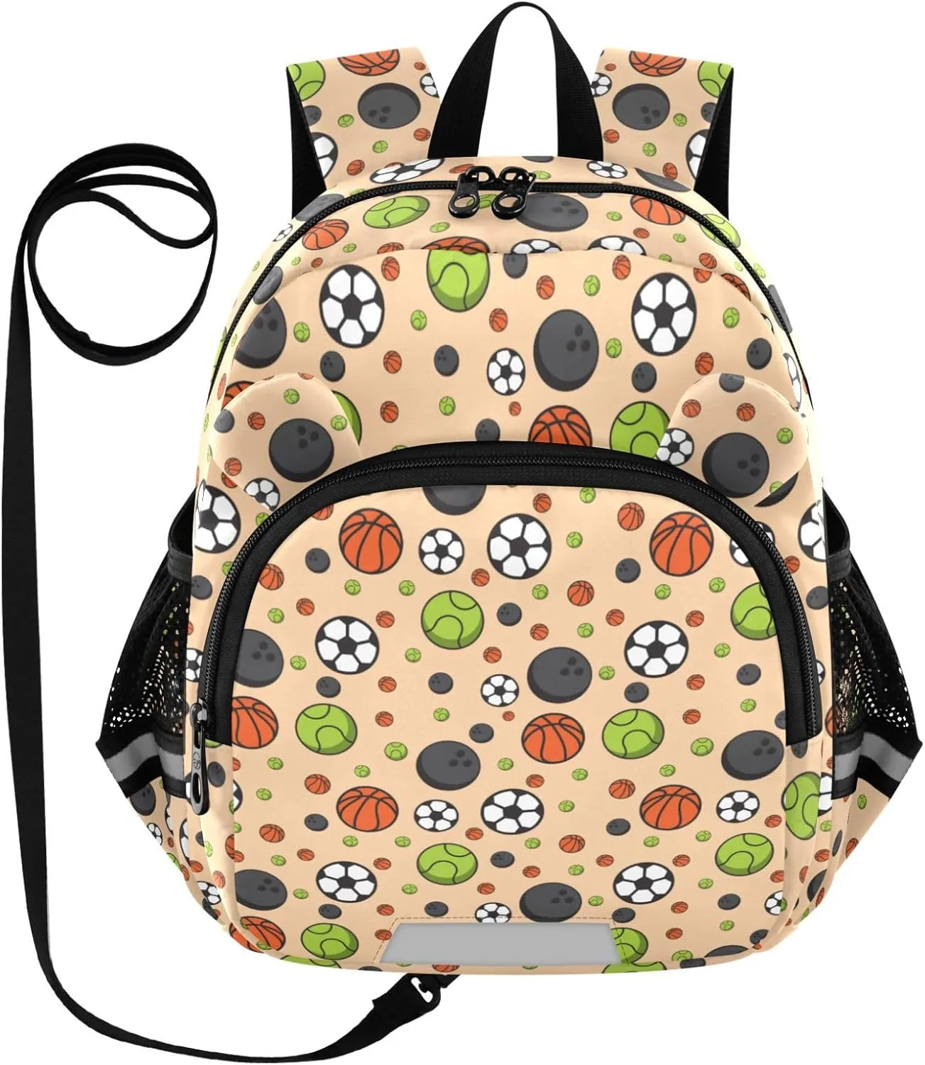 Plaaee Sport Ball Seamless Pattern Toddler Backpack Harness Leash Kids Back Pack Harnesses Leashes Tether for Boys Girls Outdoor Travel S